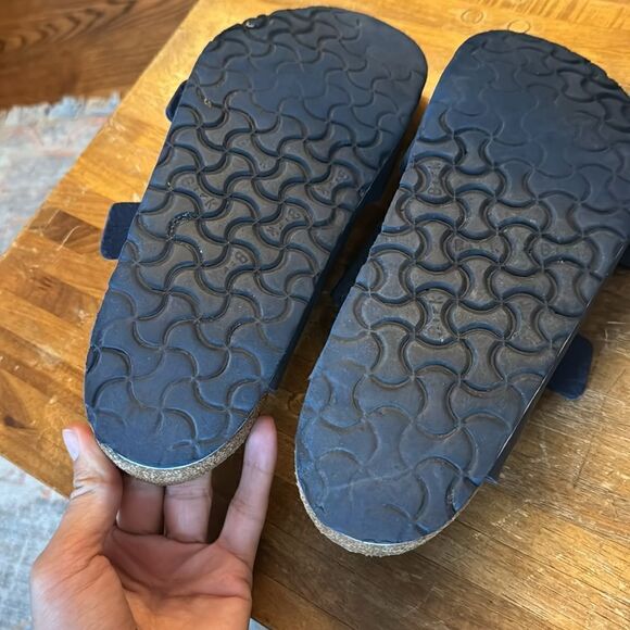 Birkenstock Arizona Navy Pebbled Leather Sandals - 12 (45) main image 4